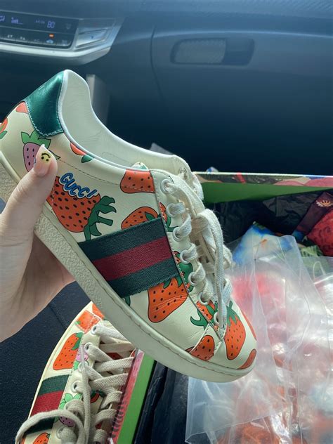 gucci strawberry dress|gucci ace metallic snakeskin sneakers.